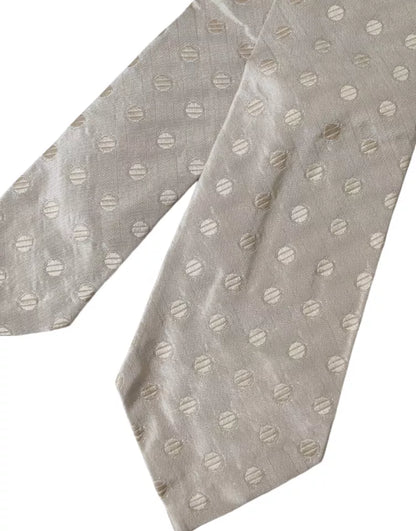 Corbata clásica ajustable de seda con lunares beige para hombre de Dolce &amp; Gabbana