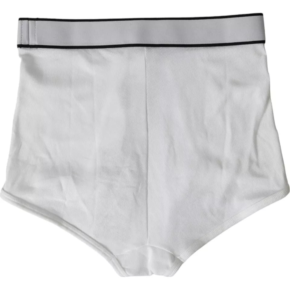 Dolce &amp; Gabbana White Cotton Stretch Logotypunderkläder