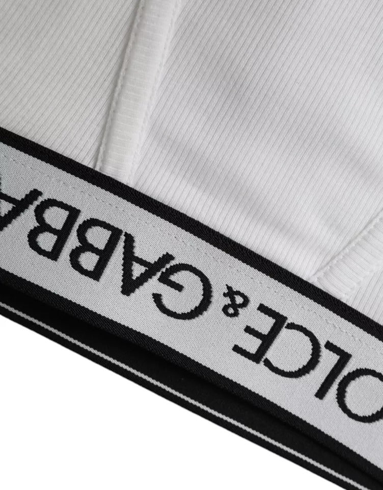 Dolce &amp; Gabbana White Cotton Stretch Logotypunderkläder