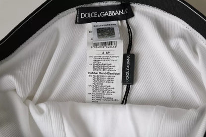 Dolce &amp; Gabbana White Cotton Stretch Logotypunderkläder