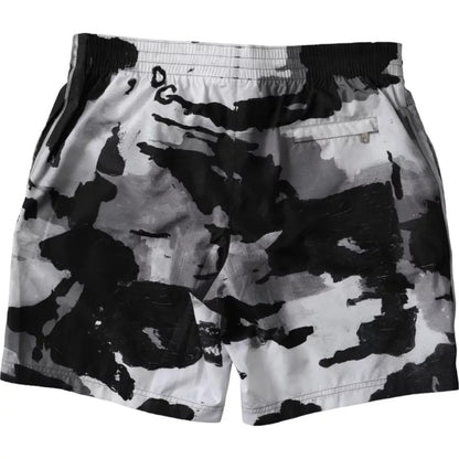 Dolce & Gabbana Multicolor Camouflage DG Logo Beachwear Shorts Swimwear