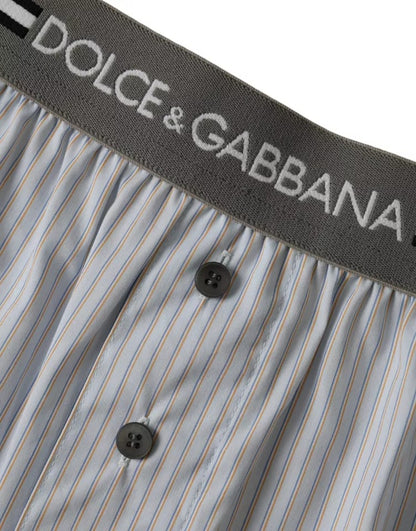 Dolce &amp; Gabbana Grey Stripes Cotton Blend Boxershorts Underkläder