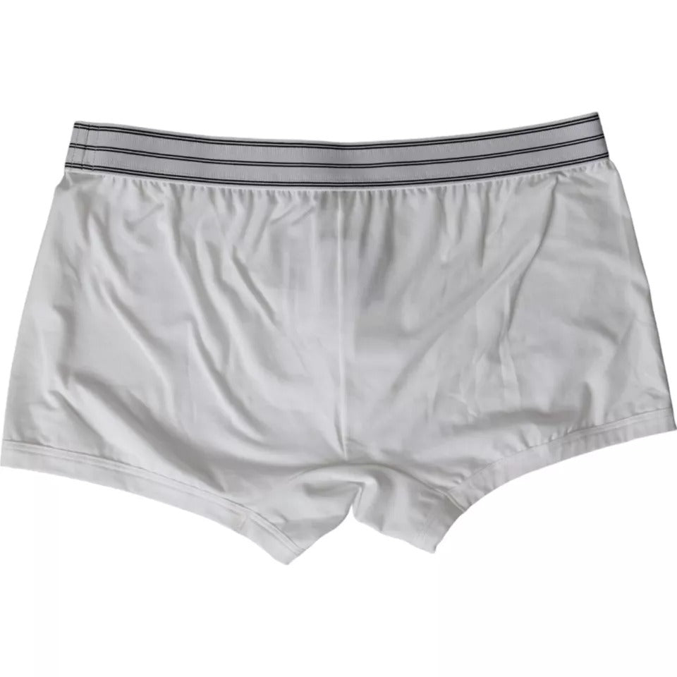 Dolce &amp; Gabbana White Cotton Blend Vanliga boxershorts Underkläder