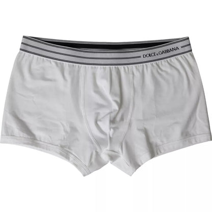 Dolce &amp; Gabbana White Cotton Blend Vanliga boxershorts Underkläder