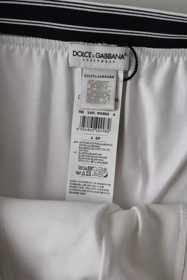 Dolce &amp; Gabbana White Cotton Blend Vanliga boxershorts Underkläder