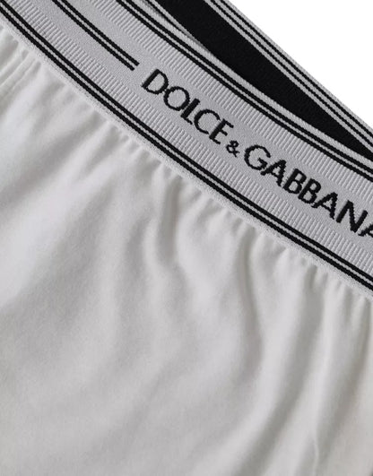 Dolce &amp; Gabbana White Cotton Blend Vanliga boxershorts Underkläder