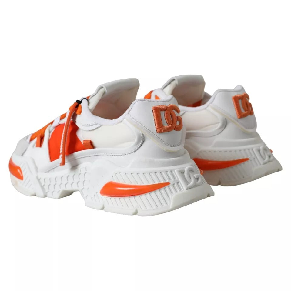 Dolce &amp; Gabbana Vit Orange Airmaster Low Top Sneakers Skor