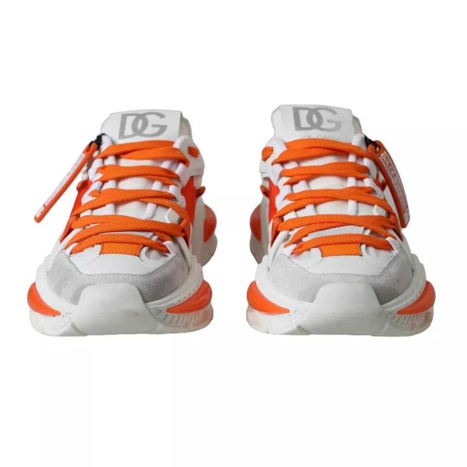 Dolce &amp; Gabbana Vit Orange Airmaster Low Top Sneakers Skor