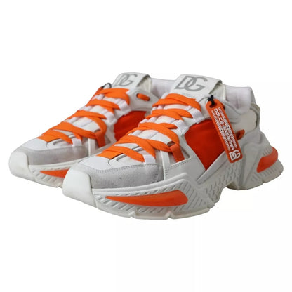 Dolce &amp; Gabbana Vit Orange Airmaster Low Top Sneakers Skor