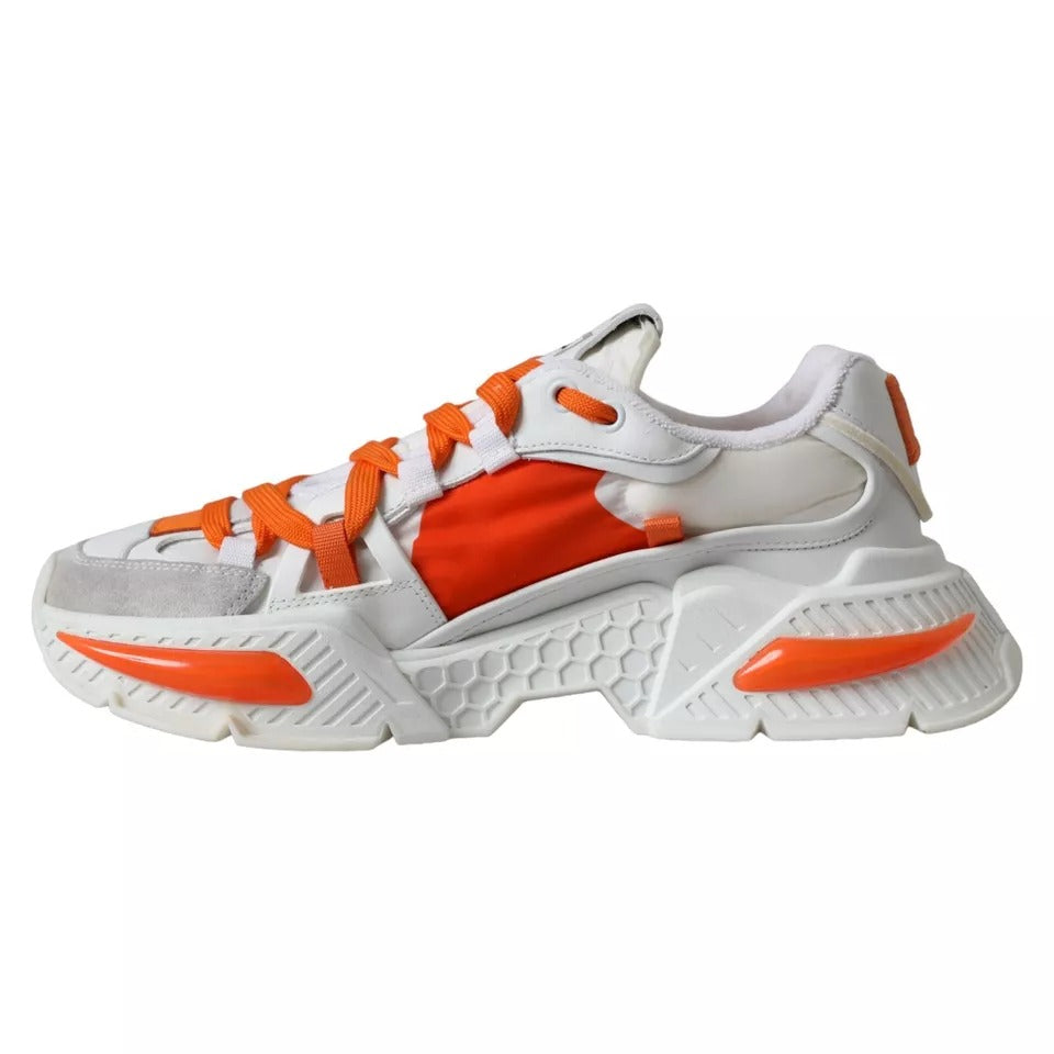 Dolce &amp; Gabbana Vit Orange Airmaster Low Top Sneakers Skor