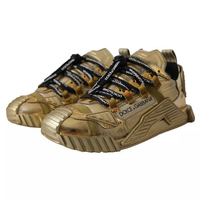 Dolce &amp; Gabbana Metallic Gold NS1 Low Top Sneakers Skor