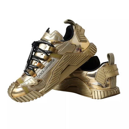 Dolce &amp; Gabbana Metallic Gold NS1 Low Top Sneakers Skor