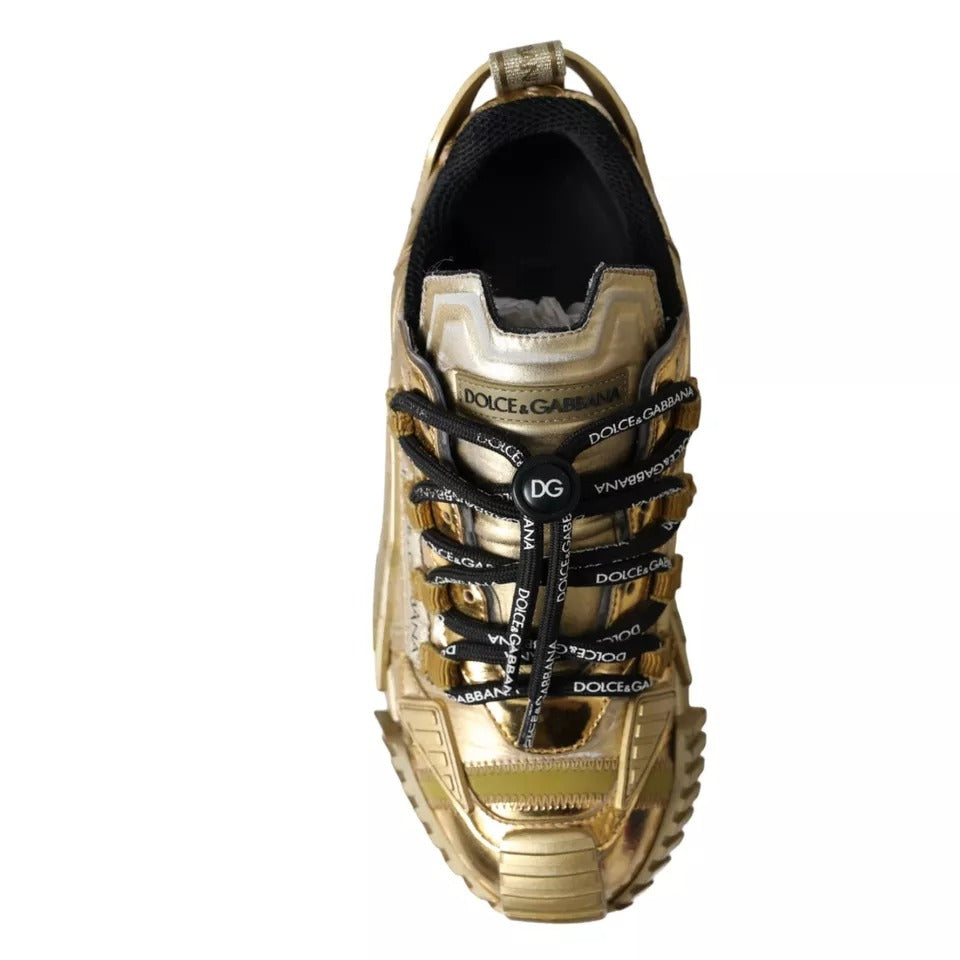 Dolce &amp; Gabbana Metallic Gold NS1 Low Top Sneakers Skor