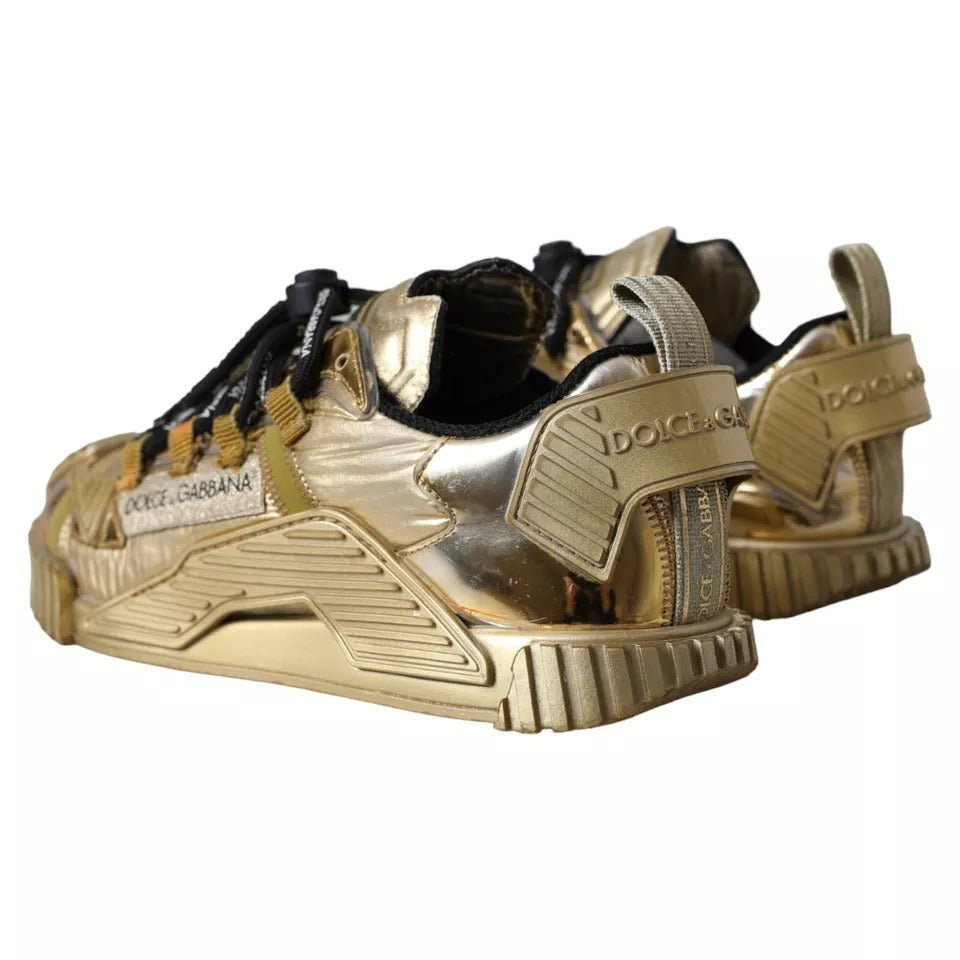 Dolce &amp; Gabbana Metallic Gold NS1 Low Top Sneakers Skor