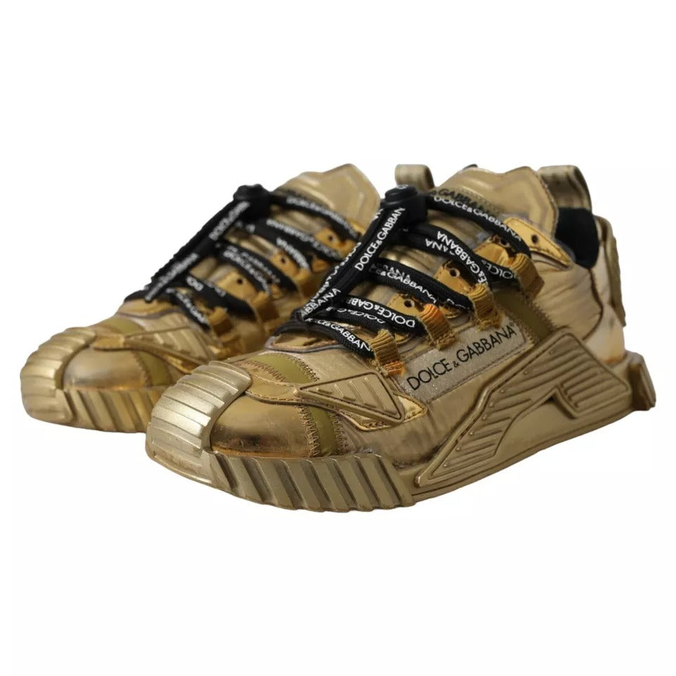 Dolce &amp; Gabbana Metallic Gold NS1 Low Top Sneakers Skor