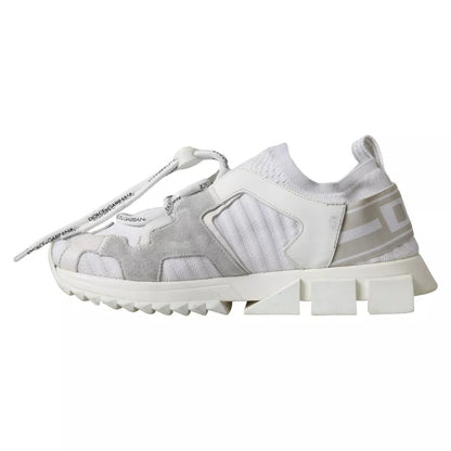 Dolce &amp; Gabbana White Mesh Sorrento Trekking Sneakers Skor