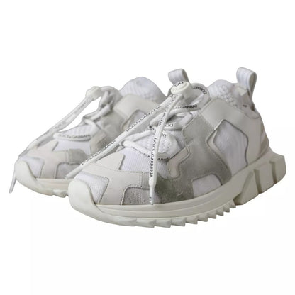 Dolce &amp; Gabbana White Mesh Sorrento Trekking Sneakers Skor