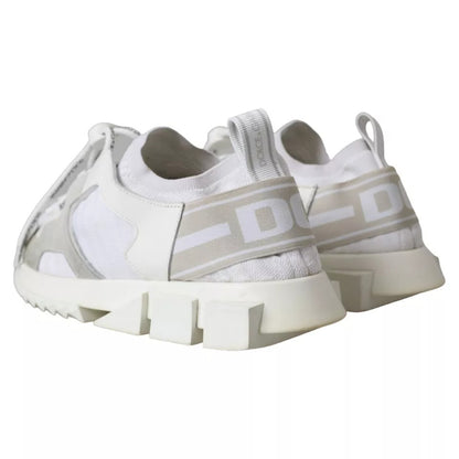 Dolce &amp; Gabbana White Mesh Sorrento Trekking Sneakers Skor