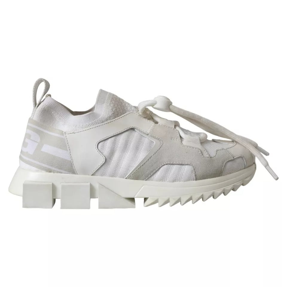 Dolce &amp; Gabbana White Mesh Sorrento Trekking Sneakers Skor