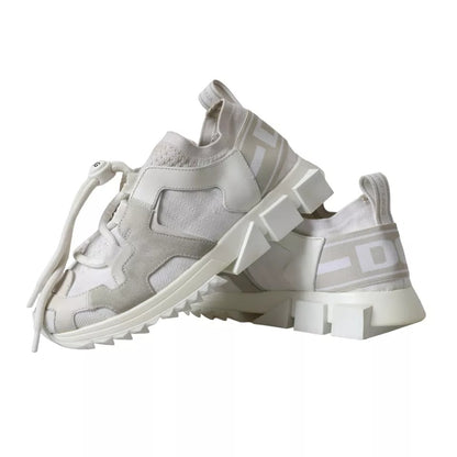 Dolce &amp; Gabbana White Mesh Sorrento Trekking Sneakers Skor