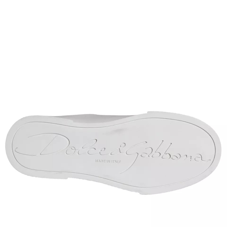 Zapatillas de deporte de napa Portofino de piel de becerro con parche blanco de Dolce &amp; Gabbana