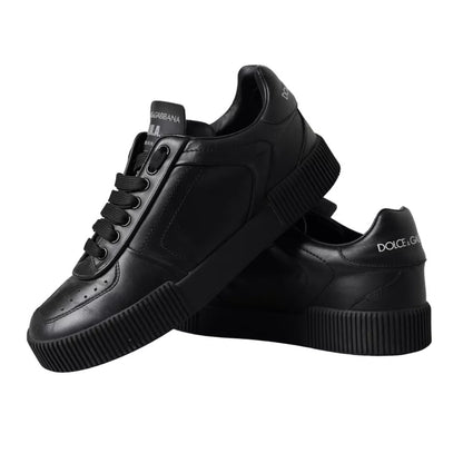 Zapatillas bajas de cuero negras Dolce &amp; Gabbana para hombre