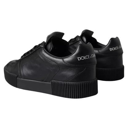 Zapatillas bajas de cuero negras Dolce &amp; Gabbana para hombre