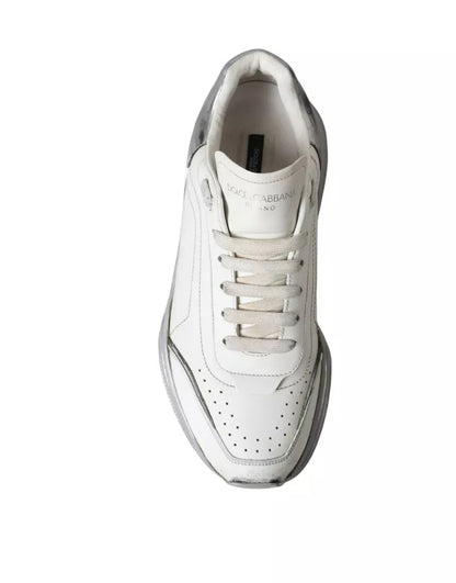 Dolce &amp; Gabbana White Silver Daymaster Low Top Sneakers Skor