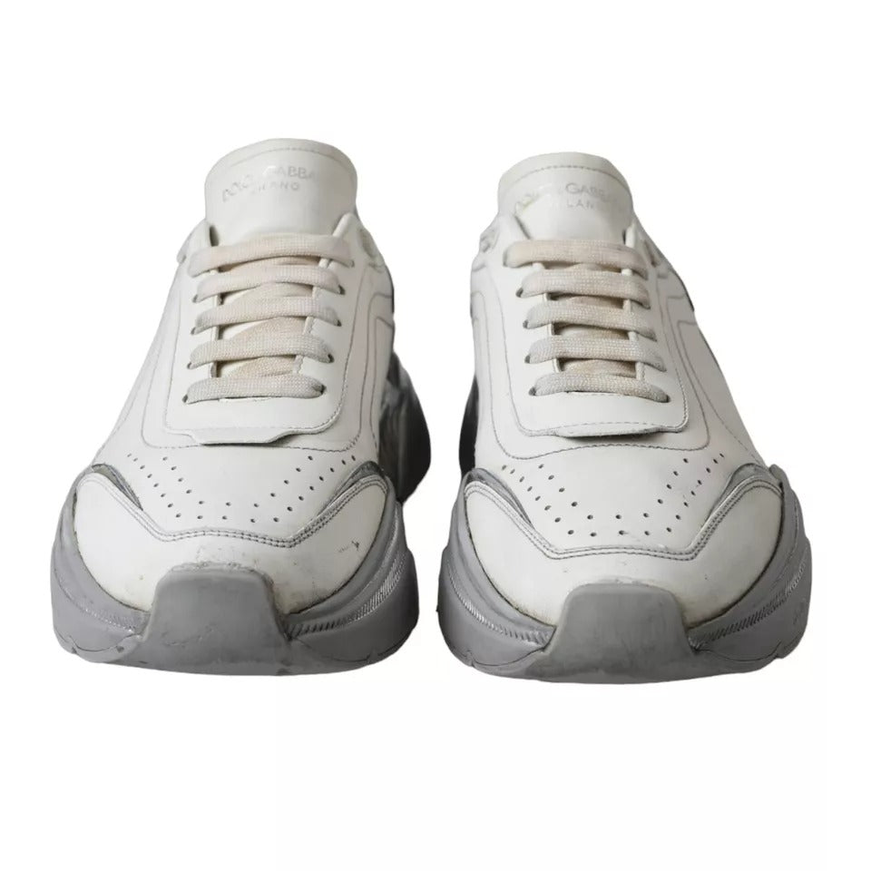 Dolce &amp; Gabbana White Silver Daymaster Low Top Sneakers Skor