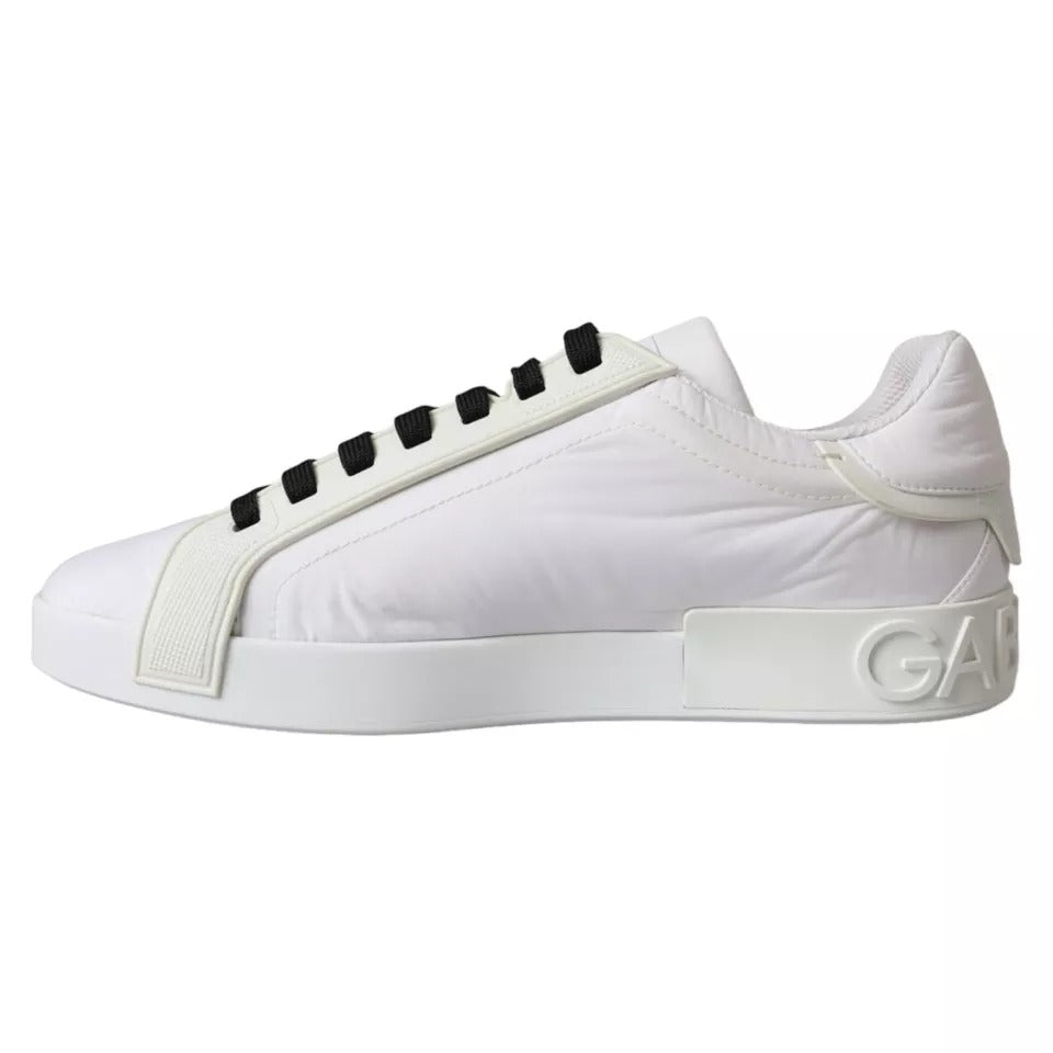 Dolce &amp; Gabbana White Portofino Logo Low Top Trainers Sneakers Skor