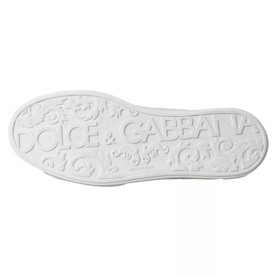 Dolce &amp; Gabbana White Portofino Logo Low Top Trainers Sneakers Skor