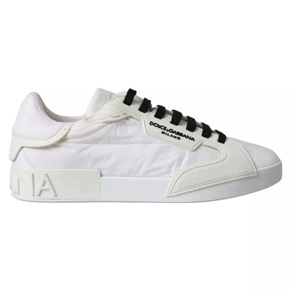 Dolce &amp; Gabbana White Portofino Logo Low Top Trainers Sneakers Skor