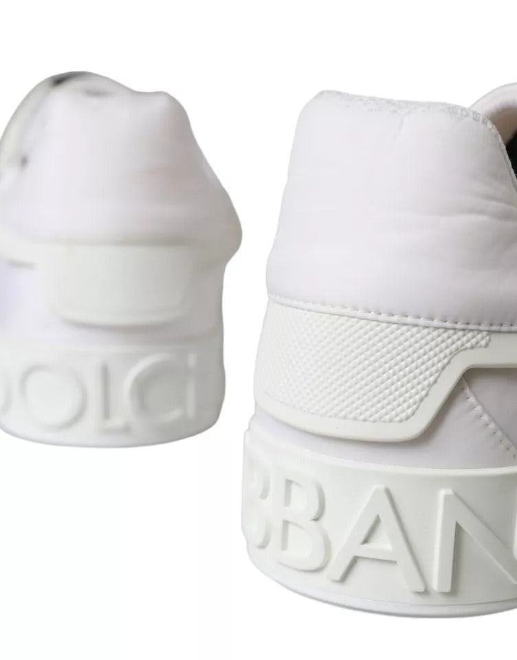 Dolce &amp; Gabbana White Portofino Logo Low Top Trainers Sneakers Skor