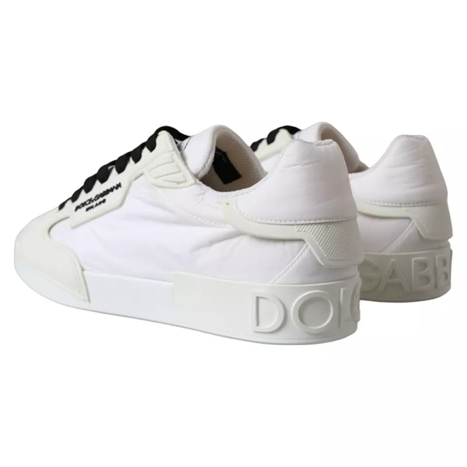 Dolce &amp; Gabbana White Portofino Logo Low Top Trainers Sneakers Skor