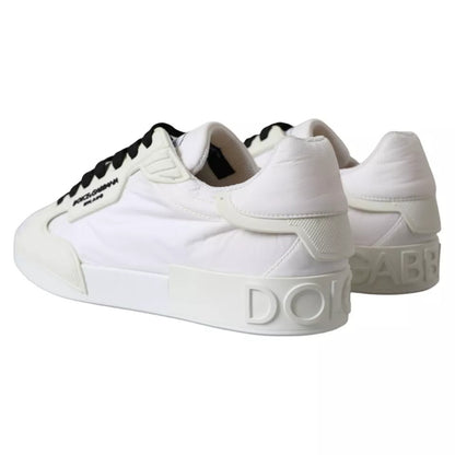 Dolce &amp; Gabbana White Portofino Logo Low Top Trainers Sneakers Skor