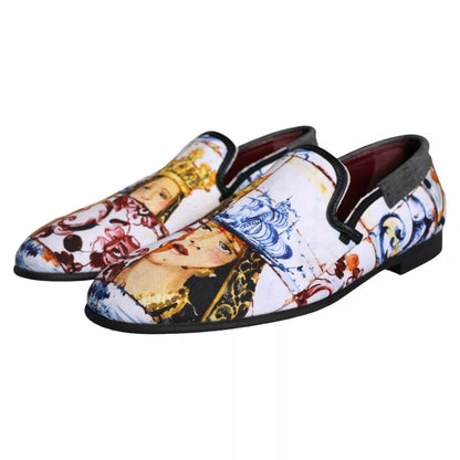 Dolce &amp; Gabbana Flerfärgad Madonna Majolica Amalfi Herr Loafers Skor