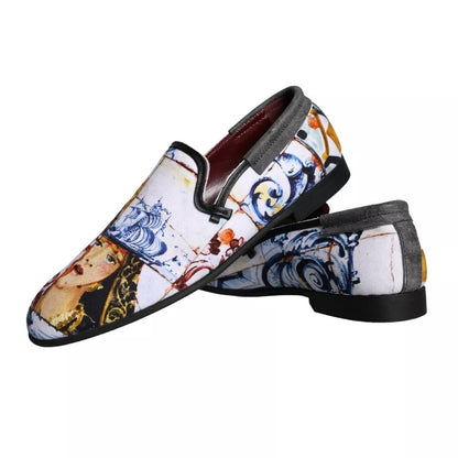 Dolce &amp; Gabbana Flerfärgad Madonna Majolica Amalfi Herr Loafers Skor