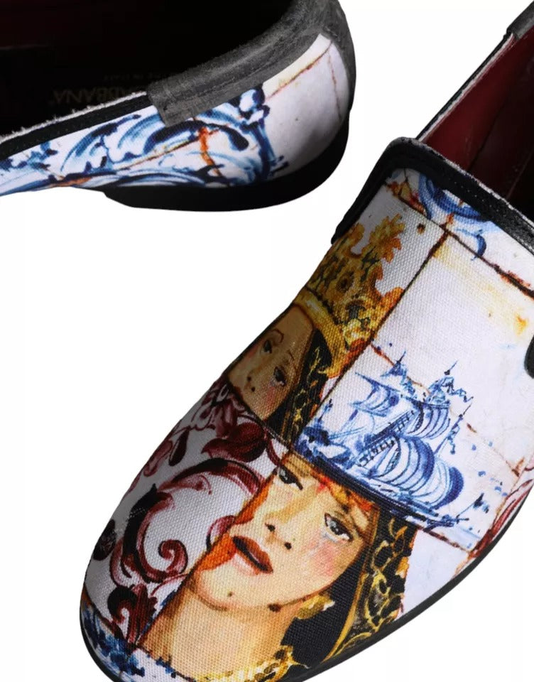 Dolce &amp; Gabbana Flerfärgad Madonna Majolica Amalfi Herr Loafers Skor