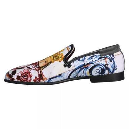 Dolce &amp; Gabbana Flerfärgad Madonna Majolica Amalfi Herr Loafers Skor