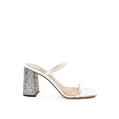 Miu Miu White Silk Sandal