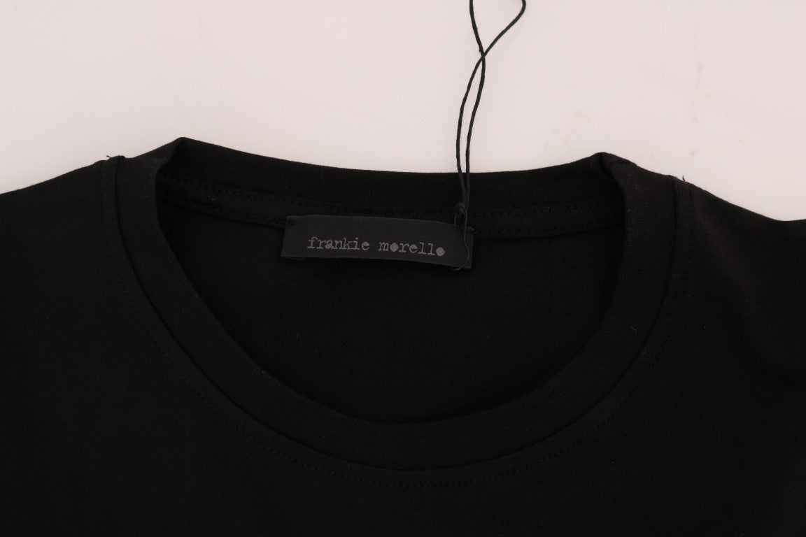 Frankie Morello Chic svart crewneck-tröja med 'RIDERS'-motiv