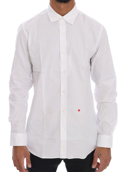 Moschino Elegant White Slim-Fit bomullsskjorta