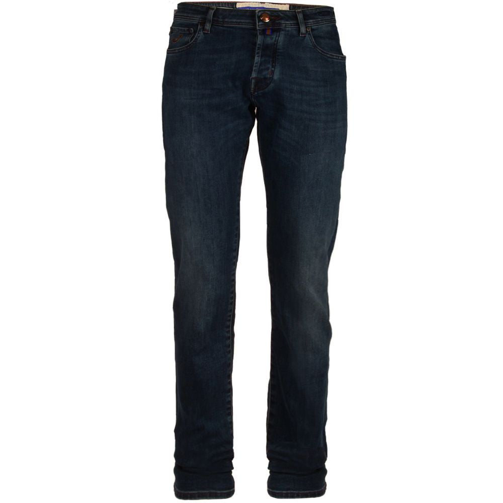 Jacob Cohen Blue Cotton Slim Fit Jean för män