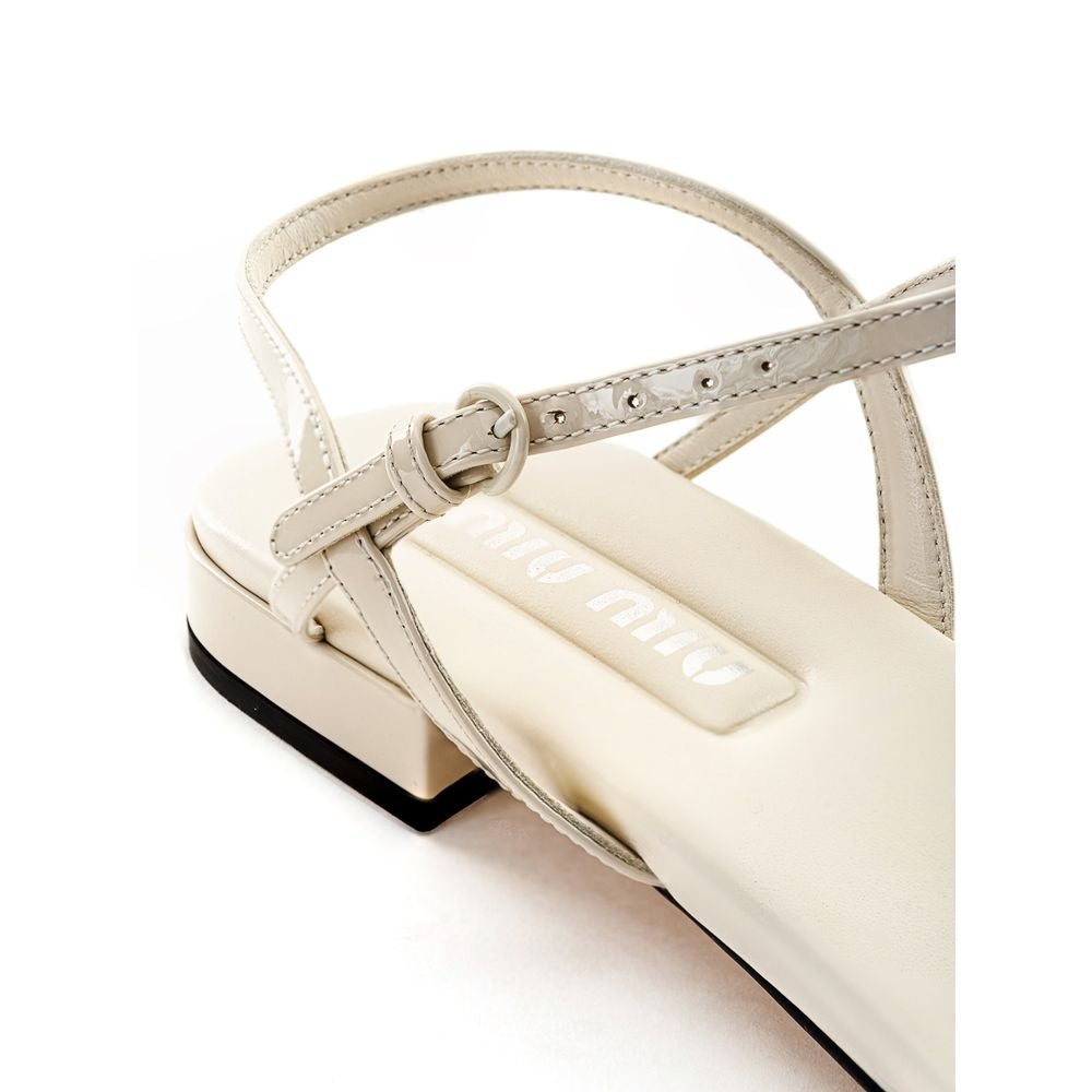 Miu Miu Beige Vernice sandal