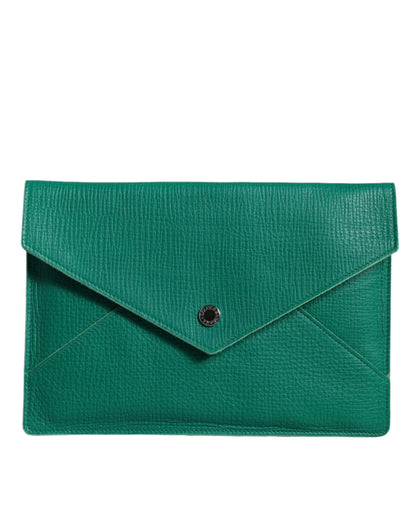 Dolce &amp; Gabbana Grön läderhandväska Clutch Mini handväska påse Tabletfodral