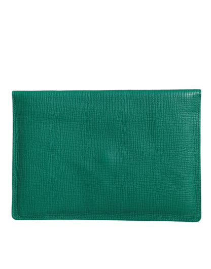 Dolce &amp; Gabbana Grön läderhandväska Clutch Mini handväska påse Tabletfodral