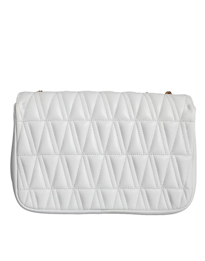 Versace White Mini Nappa Leather Crossbody Shoulder Bag