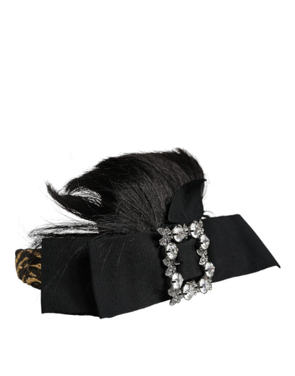 Dolce & Gabbana Black Hair Parrucchiera Crystal Headband Diadem