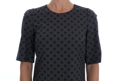 Dolce &amp; Gabbana Elegant Polka Dot Wool Blend Klänning