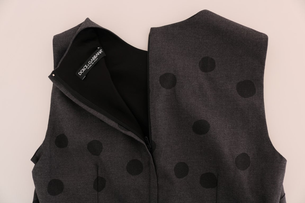 Dolce &amp; Gabbana Chic ärmlös polka-prickig ullklänning